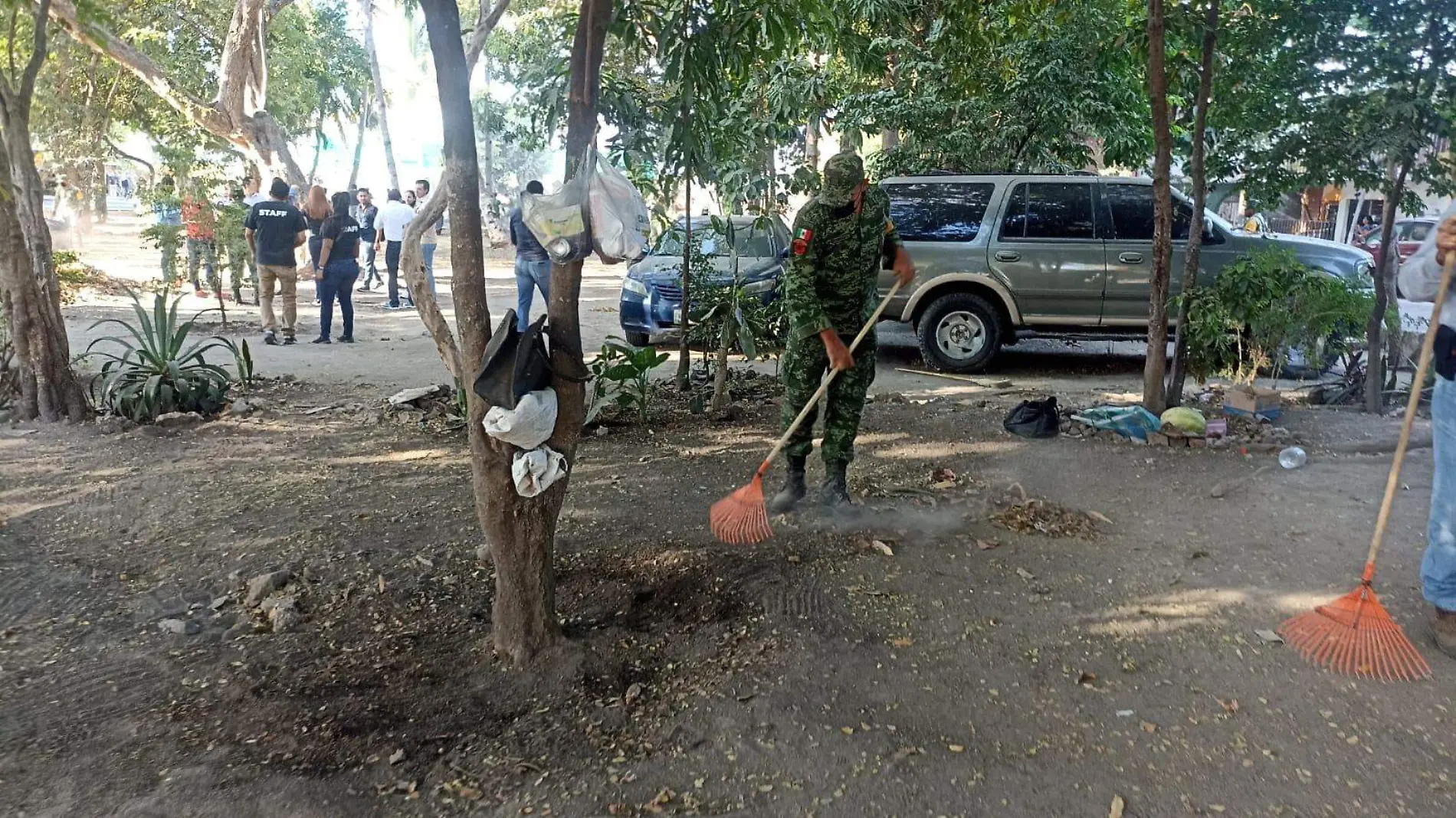 Militares rescatan espacios públicos Egardo Zamora Colima